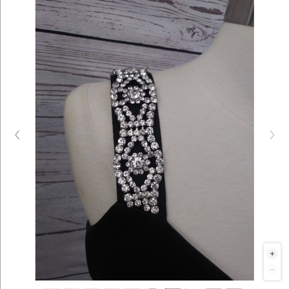 Ted Baker Rhinestone embellished strap black dress - Picture 3 of 12